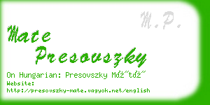 mate presovszky business card
